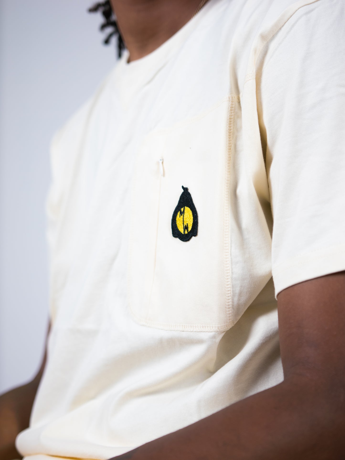 T-shirt Magagne Pocket Blanc 100% Cotton