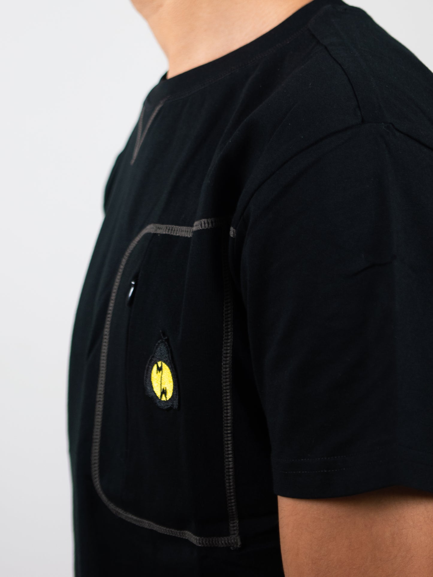 T-shirt Magagne Pocket Noir 100% Cotton