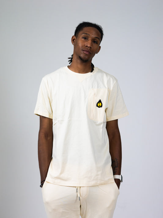 T-shirt Magagne Pocket Blanc 100% Cotton
