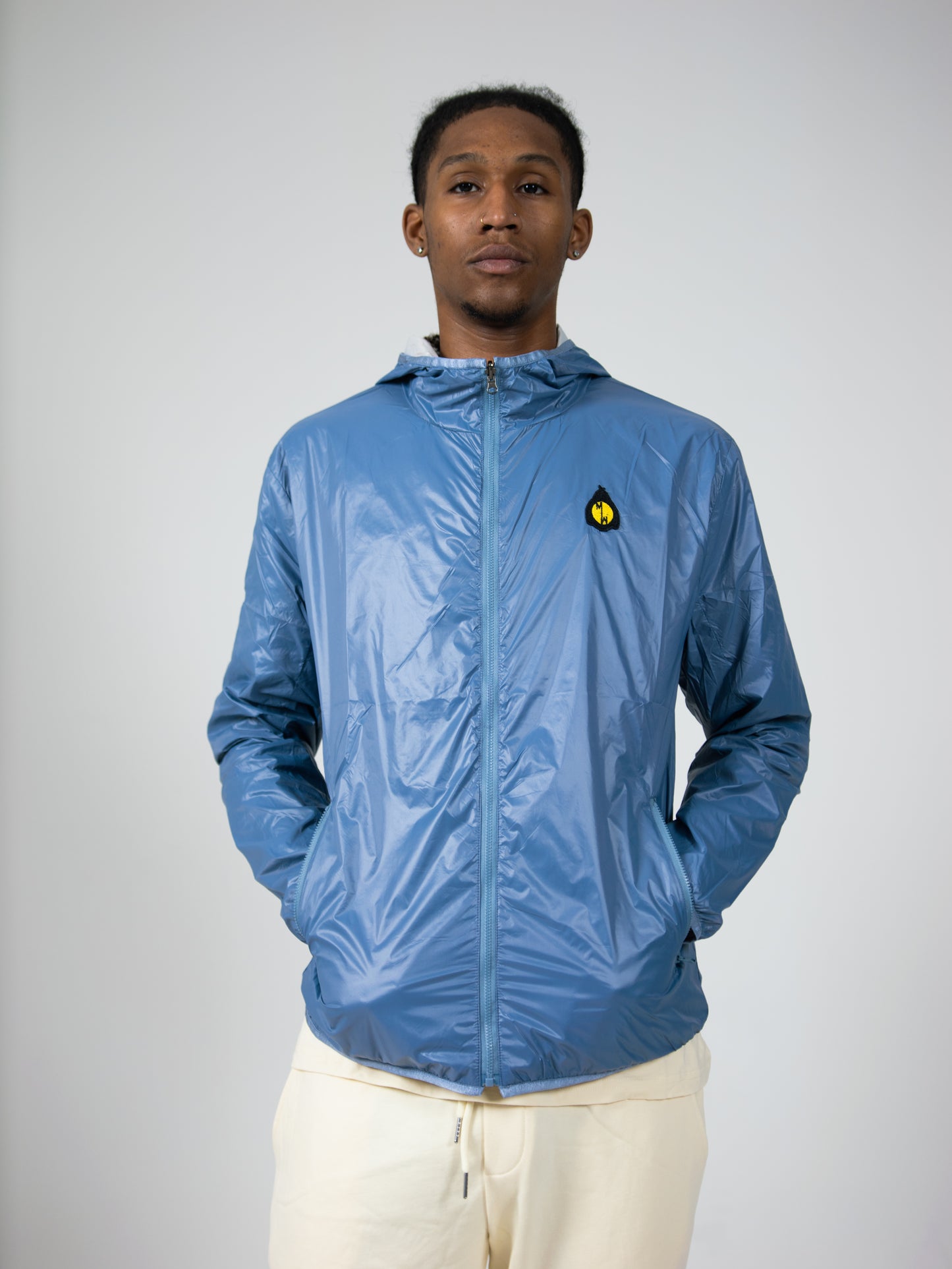 Veste Coupe-Vent Réversible Magagne Bleu Pastel/ Blanc