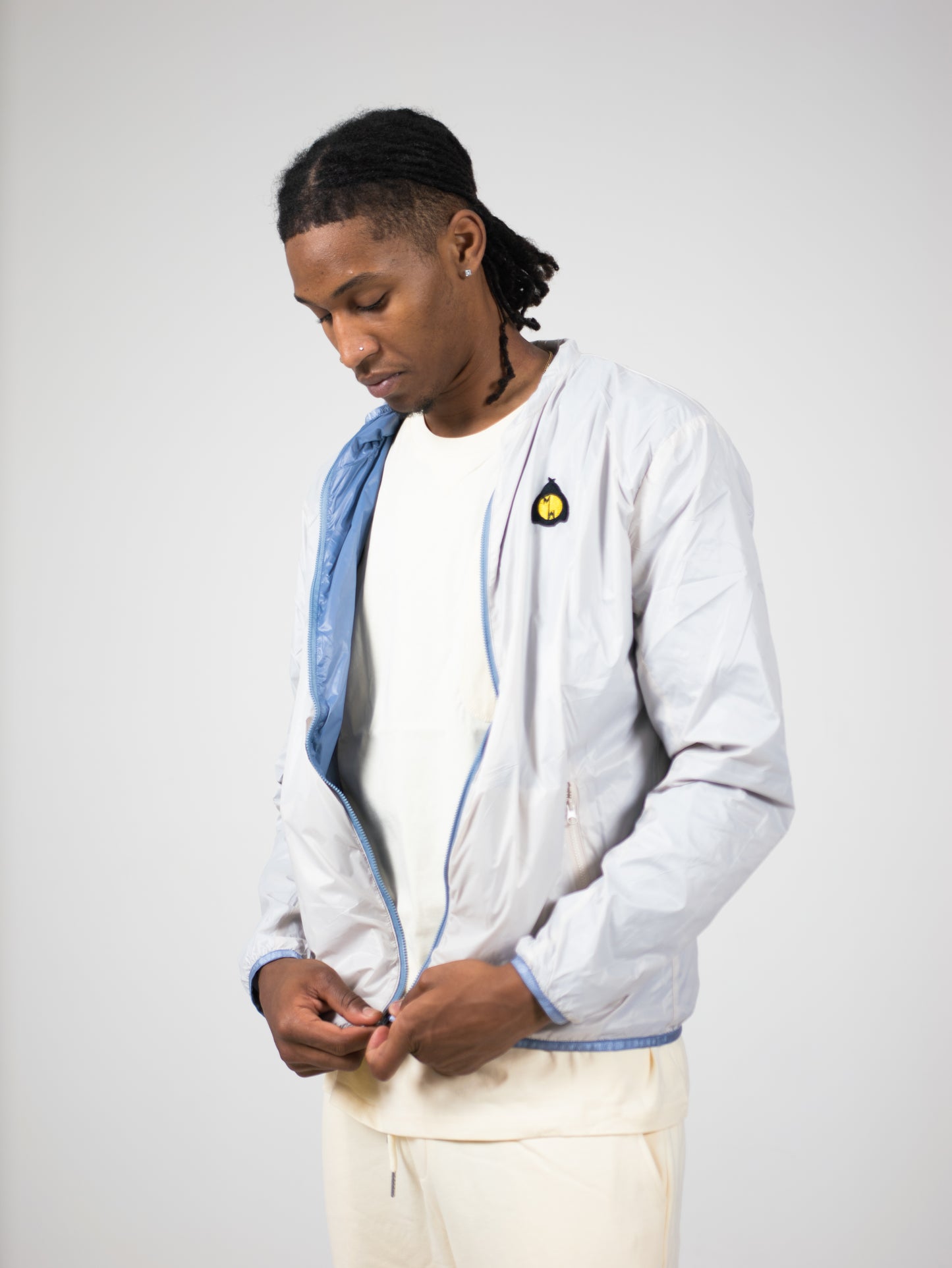 Veste Coupe-Vent Réversible Magagne Bleu Pastel/ Blanc